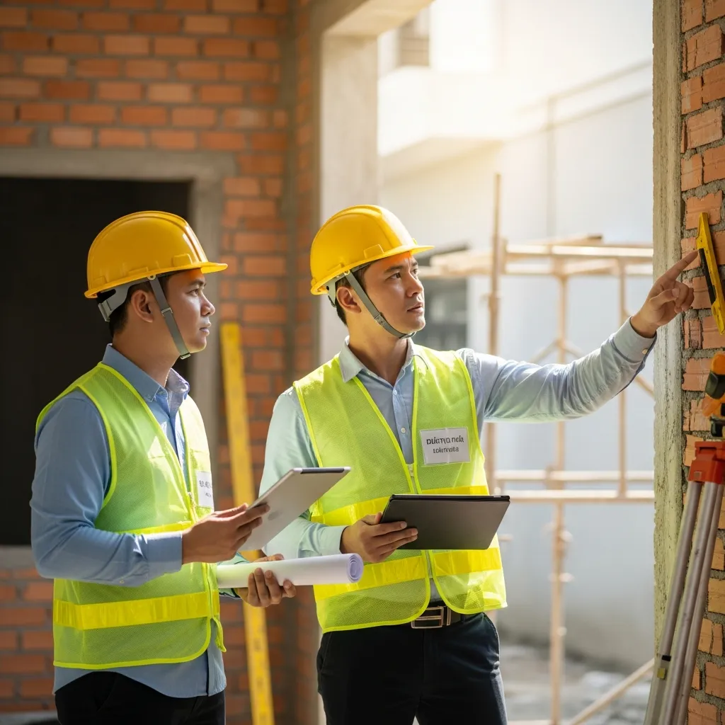 Đội ngũ kỹ sư chuyên nghiệp đang khảo sát và tư vấn cải tạo sửa nhà tại Đà Nẵng