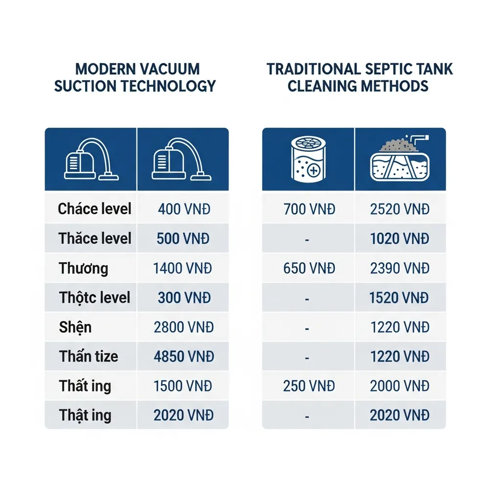 Bảng giá so sánh hút hầm cầu Đà Nẵng giữa công nghệ chân không và truyền thống