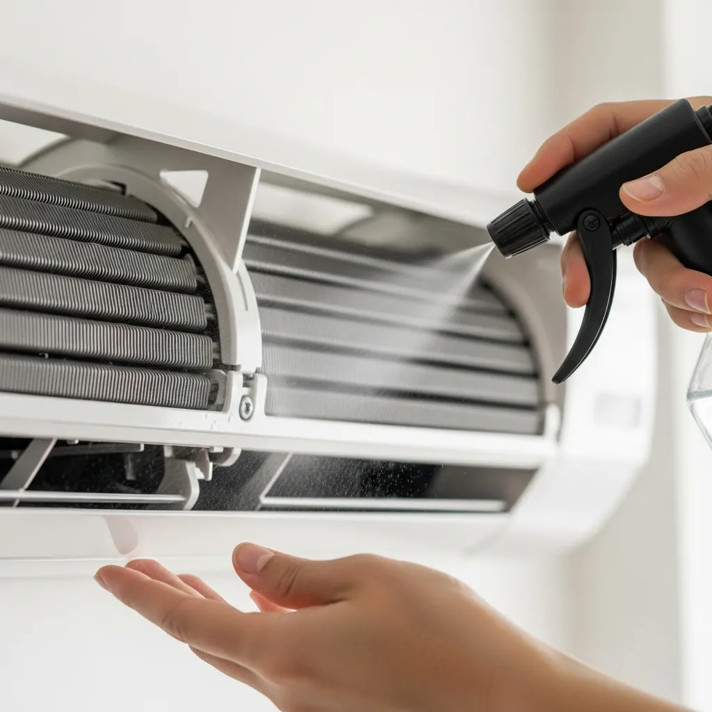 Cách dùng bình xịt chuyên dụng vệ sinh lá nhôm tản nhiệt điều hòa tại nhà hiệu quả